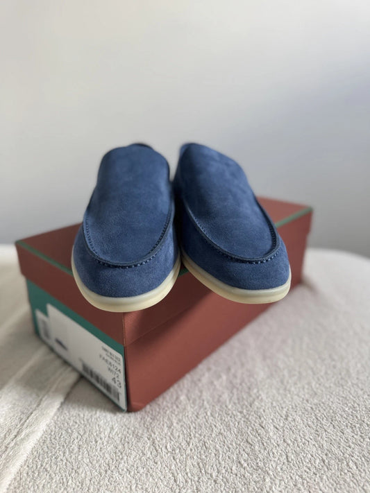 Loro Piana Summer Walk Loafers – Racing Blue Suede Men's and women's shoes