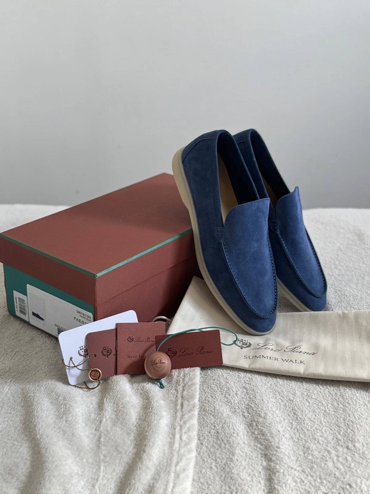 Loro Piana Summer Walk Loafers – Racing Blue Suede Men's and women's shoes
