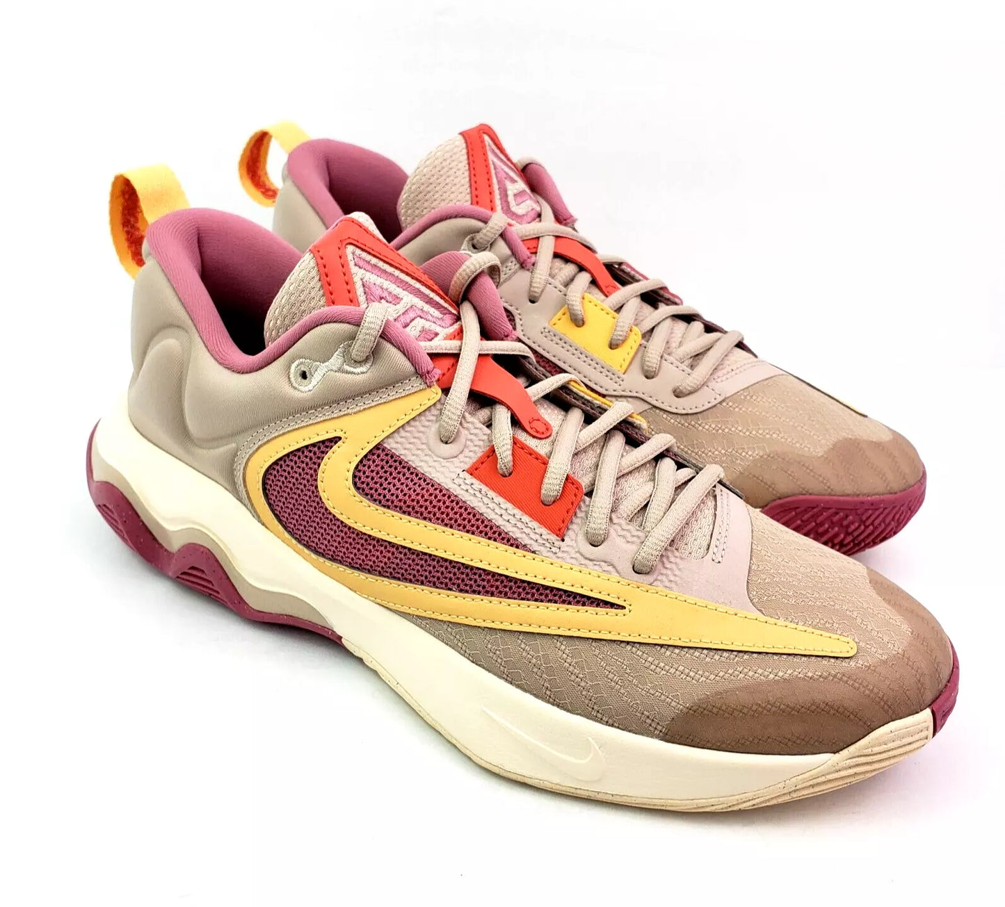 Nike Giannis Immortality 3 Mens Fossil Stone Gold Berry Basketball Shoes