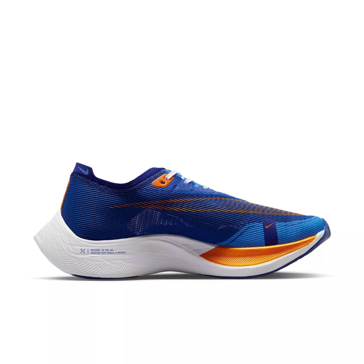 NIKE ZOOMX FD0713-400 VAPORFLY NEXT% 2 'GAME ROYAL VIVID ORANGE' MENS SHOES
