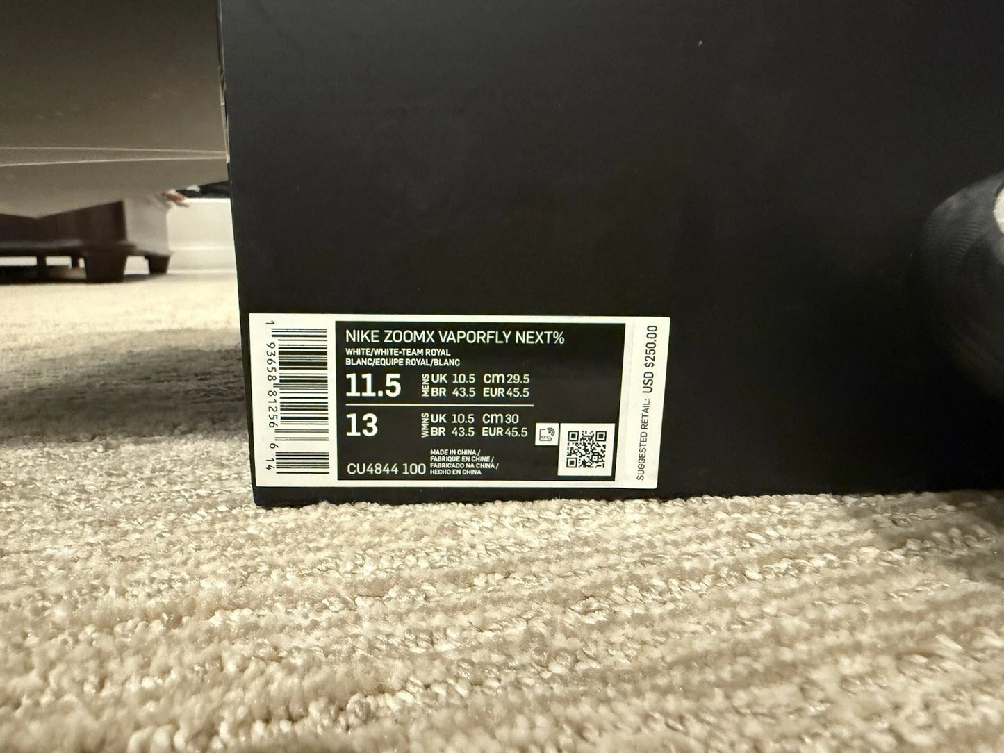 Nike ZoomX Vaporfly NEXT% Blue Ribbon Sports Men's and women's shoes